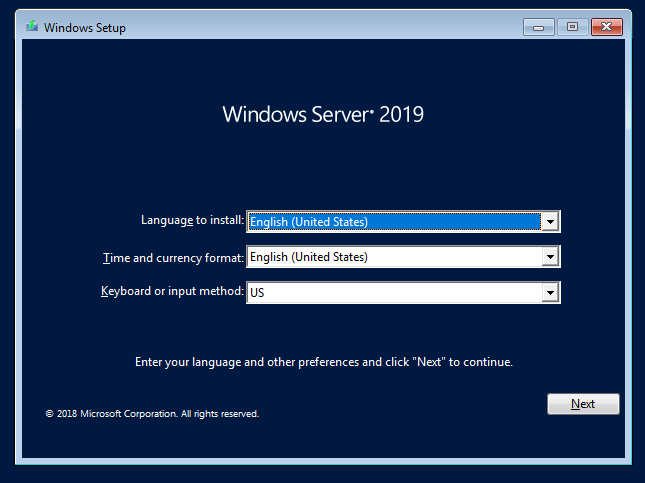 Install Windows Server
