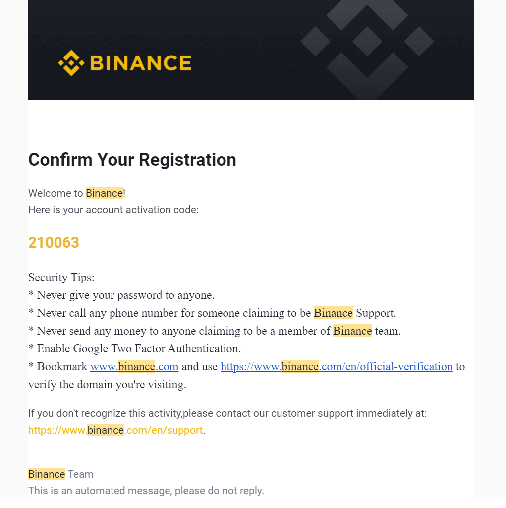 Email Binance